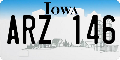 IA license plate ARZ146