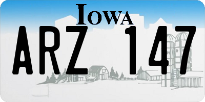 IA license plate ARZ147