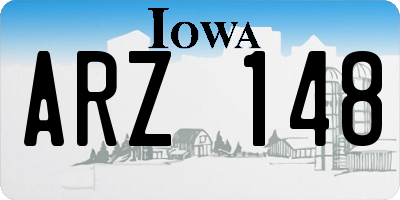 IA license plate ARZ148