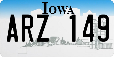IA license plate ARZ149