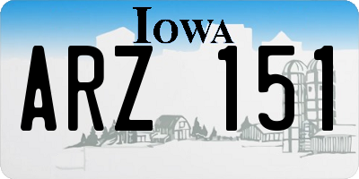 IA license plate ARZ151