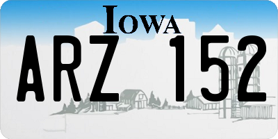 IA license plate ARZ152
