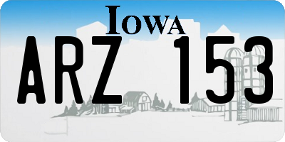 IA license plate ARZ153