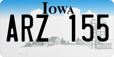 IA license plate ARZ155