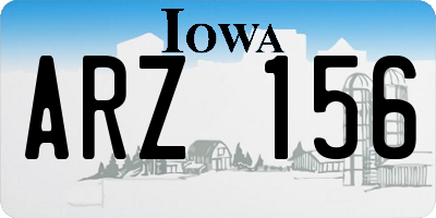 IA license plate ARZ156
