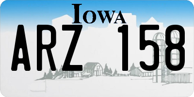 IA license plate ARZ158