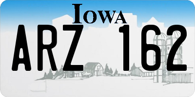 IA license plate ARZ162