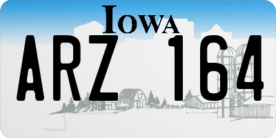 IA license plate ARZ164