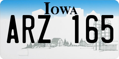 IA license plate ARZ165