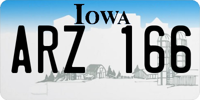 IA license plate ARZ166
