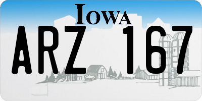 IA license plate ARZ167