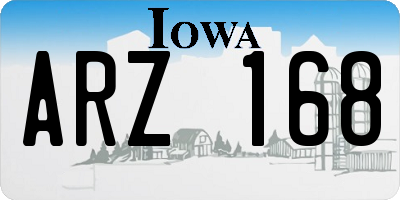IA license plate ARZ168