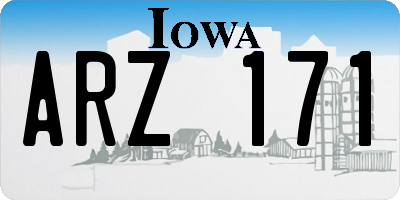 IA license plate ARZ171
