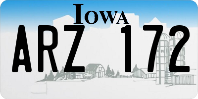 IA license plate ARZ172