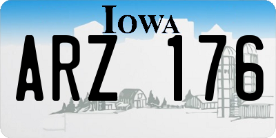 IA license plate ARZ176