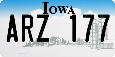 IA license plate ARZ177