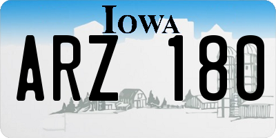 IA license plate ARZ180