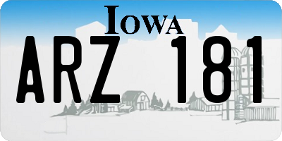 IA license plate ARZ181