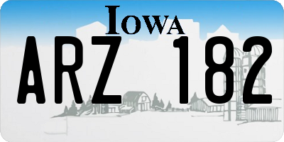 IA license plate ARZ182