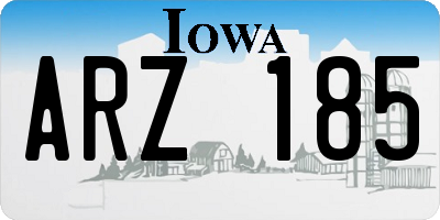 IA license plate ARZ185
