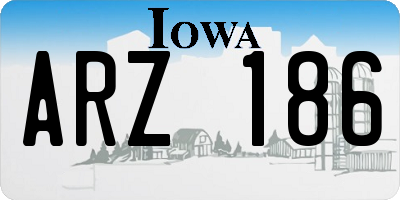 IA license plate ARZ186