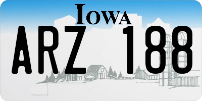 IA license plate ARZ188