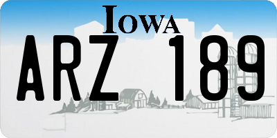 IA license plate ARZ189