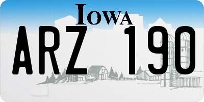 IA license plate ARZ190