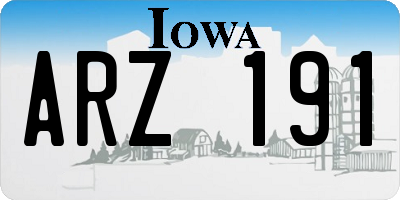 IA license plate ARZ191