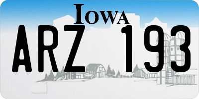 IA license plate ARZ193