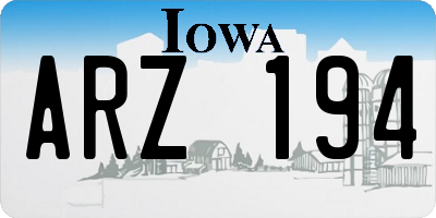 IA license plate ARZ194