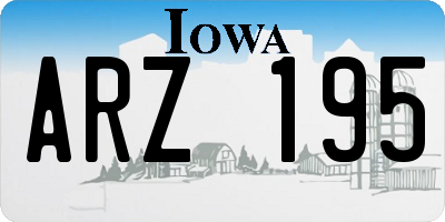 IA license plate ARZ195