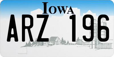 IA license plate ARZ196
