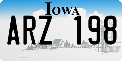 IA license plate ARZ198