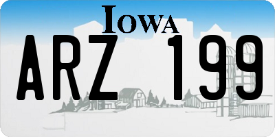 IA license plate ARZ199