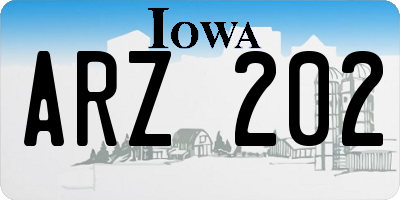 IA license plate ARZ202