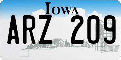 IA license plate ARZ209