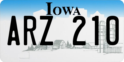 IA license plate ARZ210
