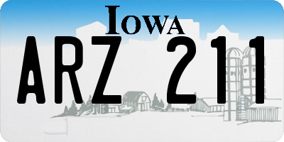 IA license plate ARZ211