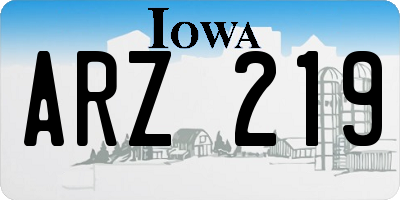 IA license plate ARZ219