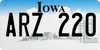 IA license plate ARZ220