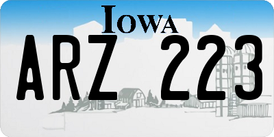 IA license plate ARZ223