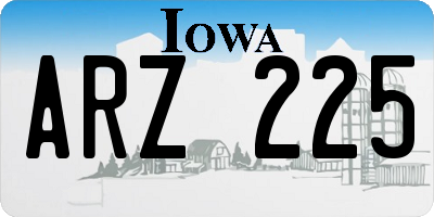 IA license plate ARZ225