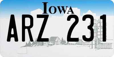 IA license plate ARZ231