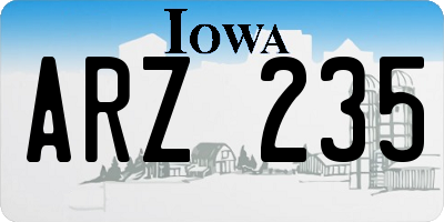 IA license plate ARZ235