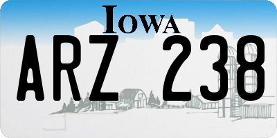 IA license plate ARZ238