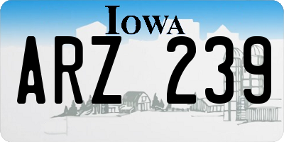 IA license plate ARZ239