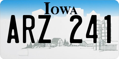 IA license plate ARZ241