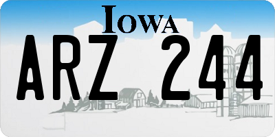 IA license plate ARZ244