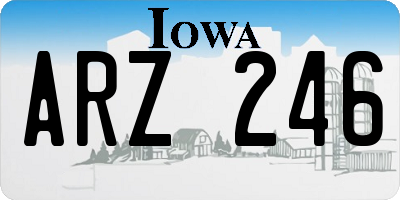 IA license plate ARZ246